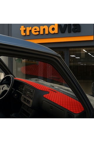 Tofaş Şahin Doğan Kartal Yüksek Ön Göğüs Kırmızı-siyah Torpido Kılıfı / Mavi-siyah Boyun Yastığı