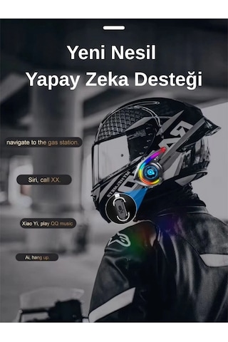 Y21 Rgb Işık Efektli Intercom Motosiklet Kask Kulaklığı Intercom Kulaklık