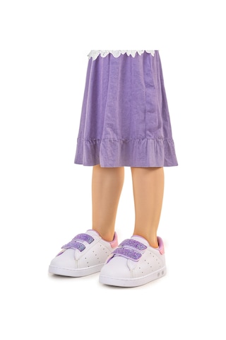 Kiko Kids Royzo İlk Adım Bebe Cırtlı Işıklı Kız Bebek Spor Ayakkabı Beyaz