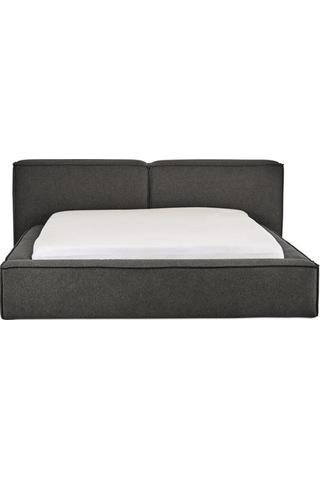 Most Mollior Bazalı Karyola Koyu Antrasit Keten Kumaş 180x200 Cm. Yatak İçindir