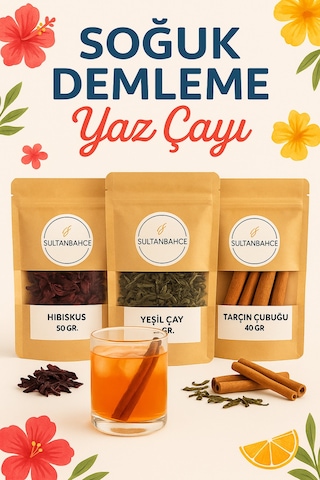 Bitki Çayı Seti Hibiskus Çayı Yeşil Çay Tarçın Çubuk Soğuk Çay Için Bitki Çayı Seti
