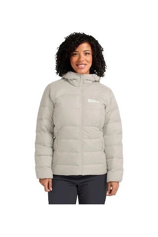 Jack Wolfskın Jack Wolfskin Ather Down Hoody Rds Kadın Bej Outdoor Ceketi A0056 Kemik