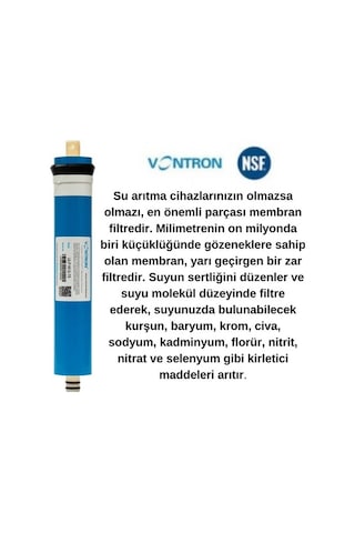 75 Gpd Vontron Membran Su Arıtma Filtresi Qr Kodlu