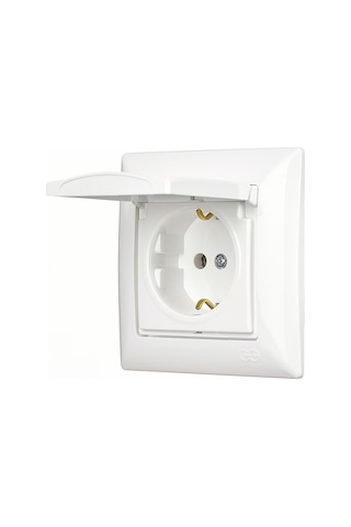 Günsan  Visage Beyaz Kapaklı Topraklı Priz