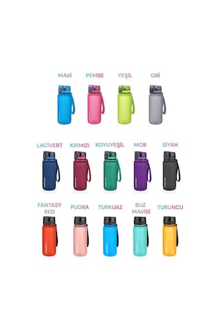Uzspace 650 ML Tritan Su Matarası 14 Farklı Renk Softtouch