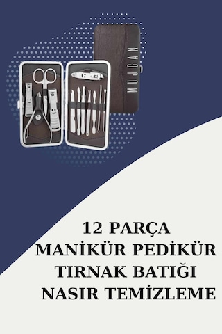 12 Parça Paslanmaz Çelik Kompakt Ve Taşınabilir Manikür Makası Tırnak Makası