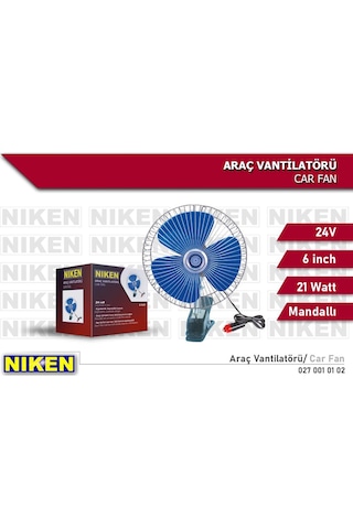 Niken 24 Volt 6 Inc Vantilatör Mandallı 21 Watt