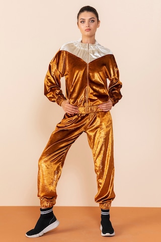 Serpil Exclusive Kadın Parlak Kumaş Jogger Kesim Pantolon Çok Renkli