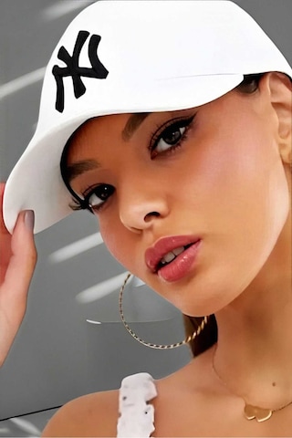 Tezzgelsin Unisex Ny Arkadan Ayarlanabilir Basic Beyzbol Kep Şapka Beyaz Siyah