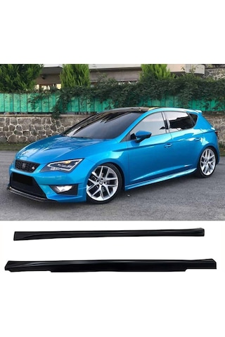 Seat Leon Mk3 Aero Yan Marşpiyel Seti Plastik 2 Adet Mat Siyah 2012-2020 Karlık+ek+bodykit