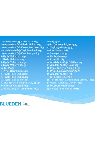 Blueden Ramazan Erzak Kolisi 33'lü No: 9