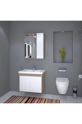 Denko Mostar 70 Cm Mdf Banyo Dolabı Takımı Alt Modül Çok Renkli