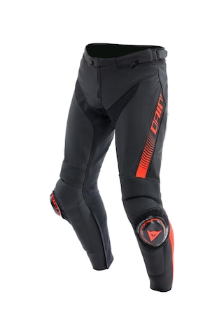 Dainese Super Speed Deri Pantolon Siyah Kırmızı Fluo