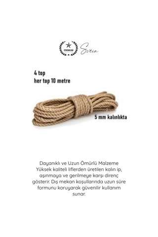 Halat Çok Amaçlı Kalın İp Jüt İpi Hamak Çamaşır Salıncak Atlama Çadır Tarla Kamyon Dayanıklı Esnek