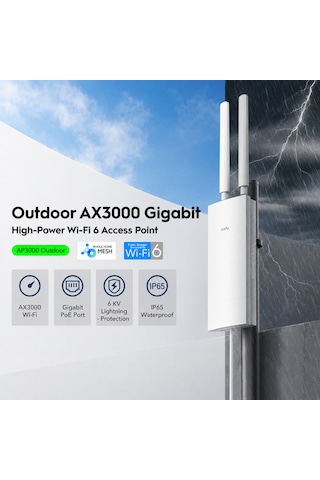 Cudy Ap3000 574mbps/2.4ghz 2402mbps/5ghz 5x4.8dbi Anten Poe 4in1 Wi-fi Router Ax3000 Serisi Outdoor