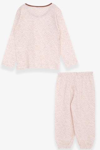 Breeze Kız Bebek Pijama Takımı Desenli 9 Ay-3 Yaş, Bej Melanj-bej Melanj Bej Melanj