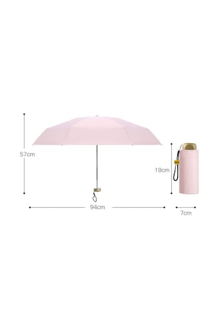 Yystore Ultra Hafif Güneş ve Yağmur Koruyucu Mini Şemsiye Pembe Açık Pembe
