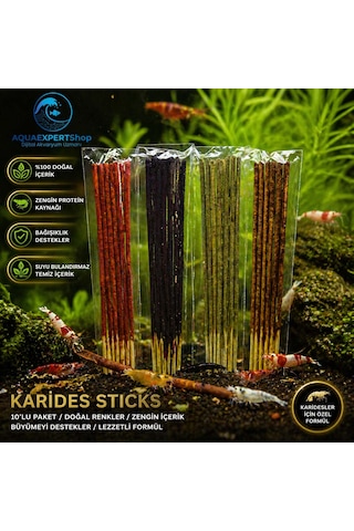 Aqua Expert Karides Sticks Karides Yemi 10 Lu Paket Doğal Besleyici Çubuk Yem Özel Formül