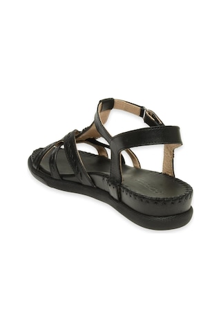 Forelli 22309 Lupin-g Siyah Kadın Comfort Deri Sandalet 6770 Çok Renkli