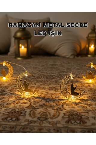 Muratech Ramazan Ay Işığı Secde Eden Adam Silüetli Led Peri Işığı Günlük