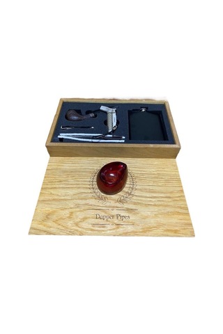 Dapper Gül Ağacı 7 Oz Çelik Mataralı Pipo Seti 605953x509162