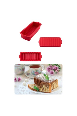 Silicolife 2 Li Silikon Kek Kalıbı Seti, Baton Kek Kalıbı Ve Burgu Kek Kalıbı Seti Yerli Üretim Kırmızı Kırmızı