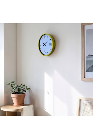 Yellow Line 36 Cm Duvar Saati Çok Renkli