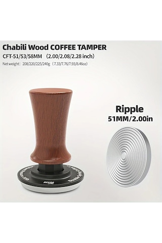 Motion003 Bearr Chabili Katı Ahşap Çift Yay Kahve Presi 51mm Dalgalanma 30ıb Otomatik Adaptif Derinlik Espresso Tamper 53.7 58.35mm Ahşap