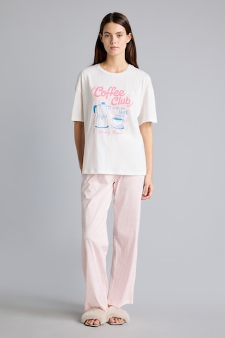 Defacto Baskılı Pötikare Desenli Regular Fit Kısa Kollu 2li Pijama Takımı I8338ax26aupn38 Pembe-pn38