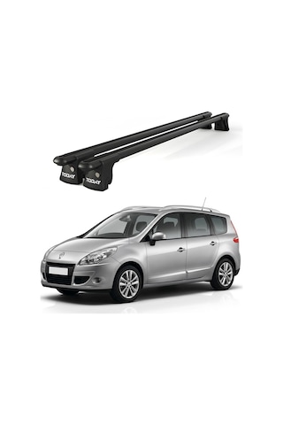 Trio-ı Renault Grand Scenic 2009-2016 Uyumlu Siyah Kilitli Ara Atkı 120cm Port Bagaj Tavan Barı