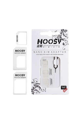 Noosy Kart Sökme İğneli Nano ve Micro Sim Kart Adaptörü