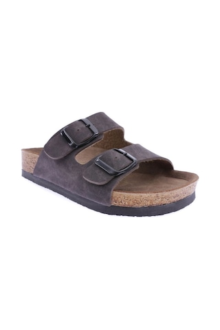 Dgn Stock Arızona-f Çocuk Çift Tokalı Terlik ARIZONA-F-R0685 Kahverengi