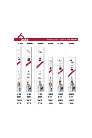 Önder Sunum Klasörü 4 Halkalı 20 Mm A4 Beyaz 2012-5