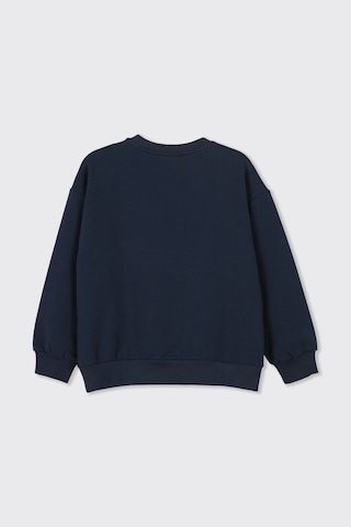 Panço Kız Çocuk Çiçek Aplike Detaylı Lacivert Sweatshirt