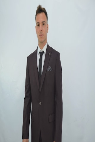 Presto Erkek Yelekli Slimfit Takım Elbise 6 Drop Bordo-773-800 Bordo