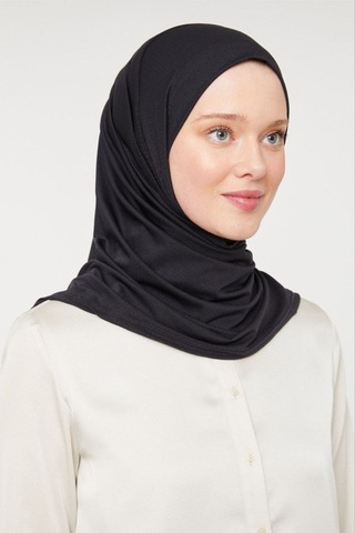 Melodi Scarf Kadın Tesettür Pratik Hijab Şal Siyah Siyah
