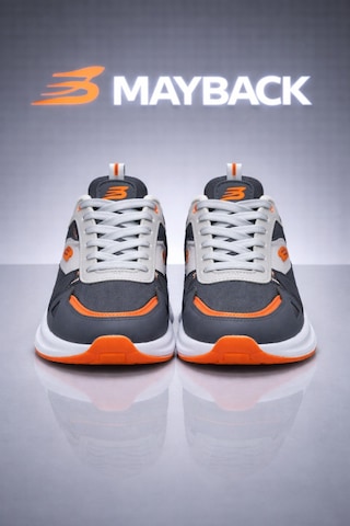 Mayback Erkek Günlük Ortopedik Sneaker Spor Ayakkabı Gri - Turuncu