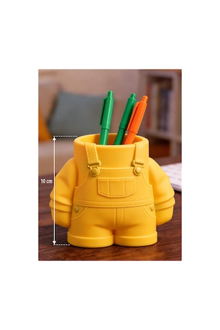 Tulum Tasarımlı Kalemlik 10 Cm 3d Baskı Dekoratif Masaüstü Kalem Organizeri Sarı Tulum Tasarımlı Kalemlik 10 Cm 3d Baskı Dekoratif Masaüstü Kalem Organizeri Sarı
