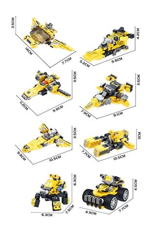 8in2 Dönüşebilen Robot Ve Yarış Araçları Blok Seti - 741 Parça