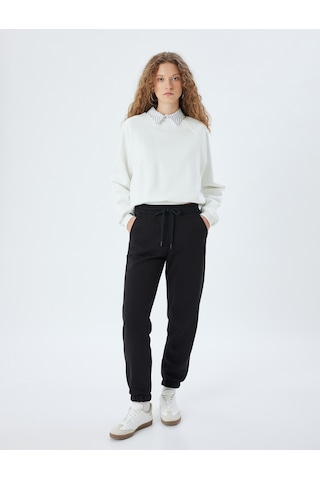 Koton Basic Sweatshirt Bisiklet Yaka Dikiş Detaylı Şardonlu Ekru 5wal10192ık Ekru