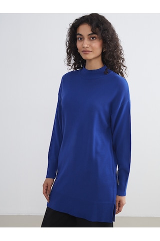 Lcw Modest Mavi Dik Yaka Kadın Triko Tunik