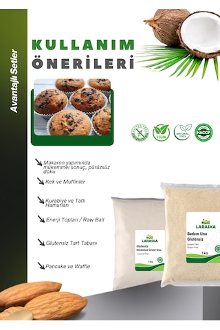 Glutensiz Un Seti Badem Unu 1kg Hindistan Cevizi Unu 1kg