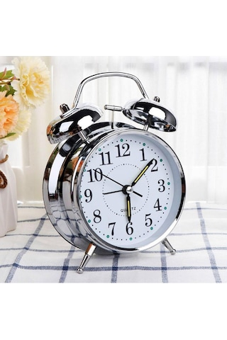Valkyrie Akar Saniyeli Nostaljik Büyük Boy Masa Çalar Saat Yüksek Alarm Sesi 16,5cm Hediyelik Işıklı Parlak Akrep Yelkovan