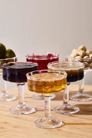 6 Lı Cam Ayaklı Kahve Yanı Lokumluk Kahvaltılık Kase Sunumluk 50m