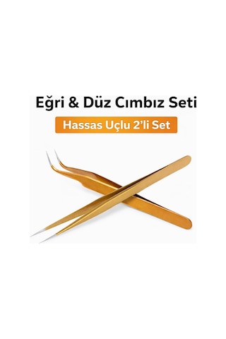 Senbang Eğri Ve Düz Hassas Uçlu Profesyonel Cımbız Seti 2'li