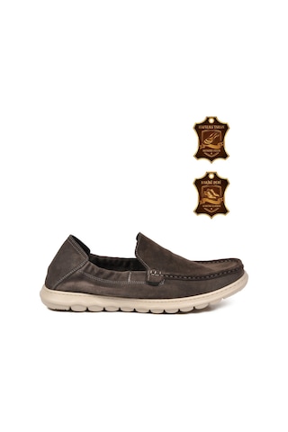 Voyager Antrasit Süet Erkek Hakiki Deri Smart Casual Loafer Ayakkabı Hafızalı Rahat Taban Sensitive M599 M