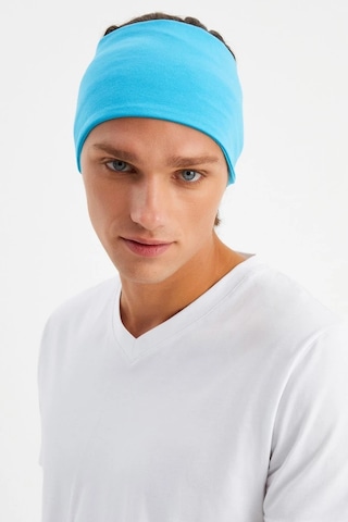 Erkek Pamuklu Penye Kaymaz Ultra Hafif Spor Geniş Saç Bandı Bandana - Tek Ebat / Aqua Aqua