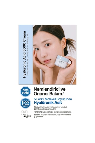 Yeppda hyalüronik asit kompleksi içeren Nemlendirici krem yeppda hyaluronic acid 5000 cream 50 ML