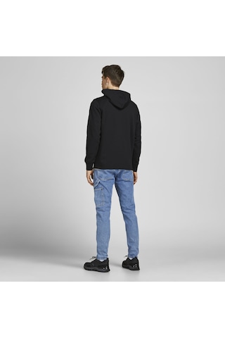 Jack & Jones Kapüsonlu Logolu Sweatshirt-Air 12204926 Black Siyah