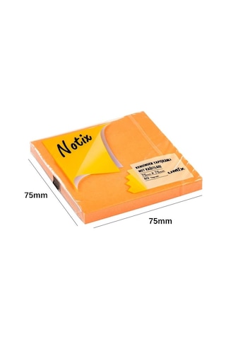 Notix Yapışkanlı Not Kağıdı Neon Turuncu 75 Mm X 75 Mm 80 Yaprak